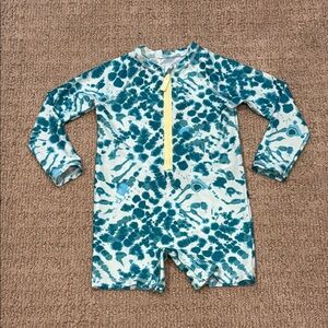 Cat & Jack One Piece Rashguard with Blue Tie-Dye Pattern